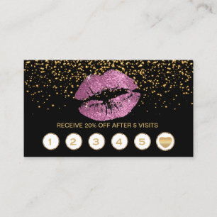 Tarjetas tan rosadas de la lealtad de los labios