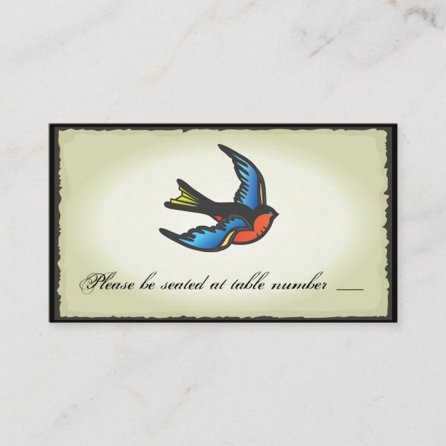 Tarjetas Tattoo Boda Table Place (Anverso)