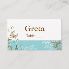 Tarjetas Tiffany and Brown Floral Table Place
