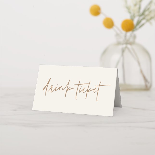 Tarjetas Token Tent de evento de la barra de Boda  (Anverso)