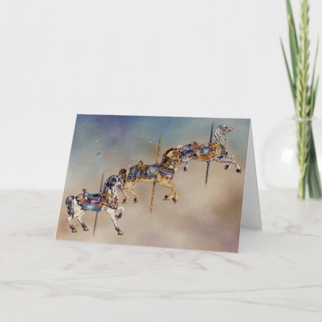 Tarjetas - Tres caballos de carrusel (Anverso)