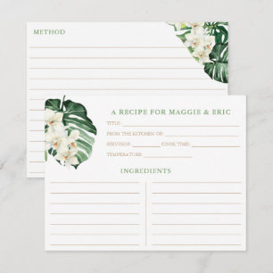 Tarjetas tropicales botánicas para ducha de novias