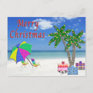 Tarjetas tropicales de la playa del navidad de las