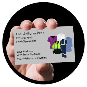 Tarjetas uniformes de trabajo para proveedores