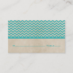 Tarjetas verde azuladas Chevron Place de la Moda