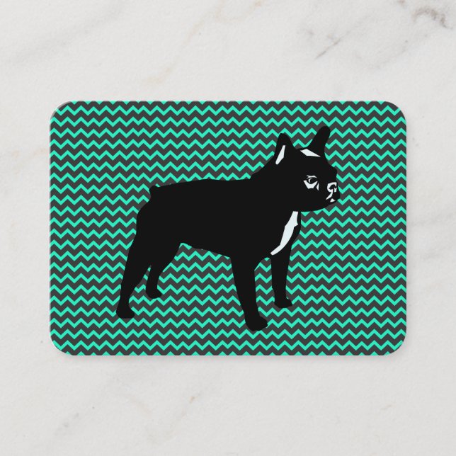 Tarjetas verdes del Bulldog francés (Anverso)