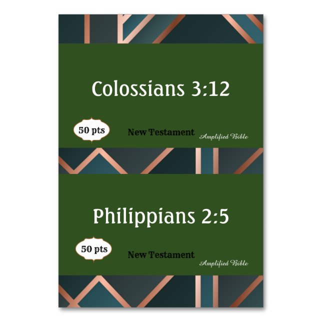 Tarjetas verdes para el juego (Reverso)