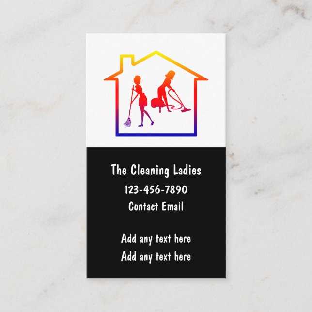 Tarjetas Verticales de Damas de Limpieza Simples (Anverso)