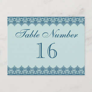 Tarjetas vintage Blue Lace Table Number