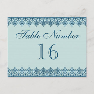 Tarjetas vintage Blue Lace Table Number