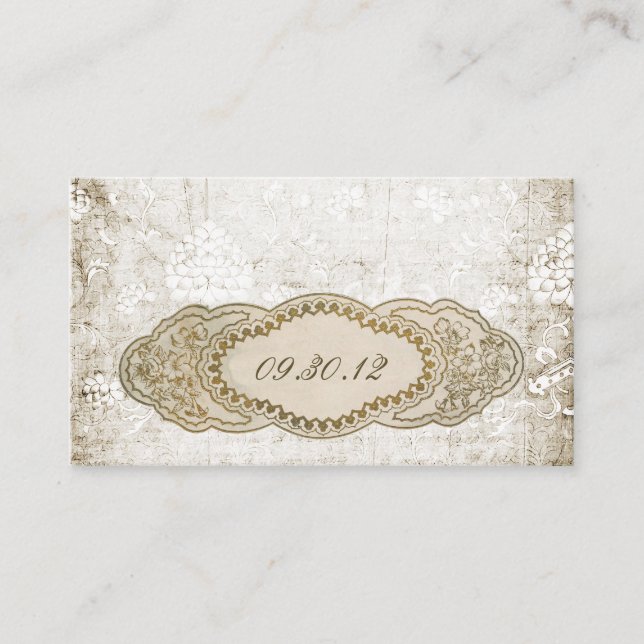 Tarjetas Vintage Floral Reception Place (Anverso)