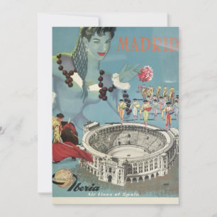 Tarjetas Vintage Travel Poster Madrid España