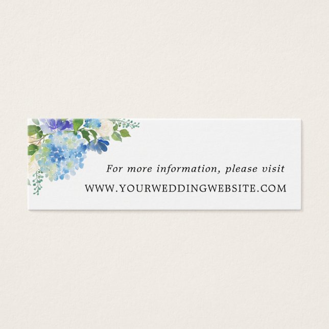 Tarjetas web de Blue Hydrangeas Boda Floral (Frente)