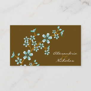 Tarjetas web de Boda de cerezo Verde azulado dulce