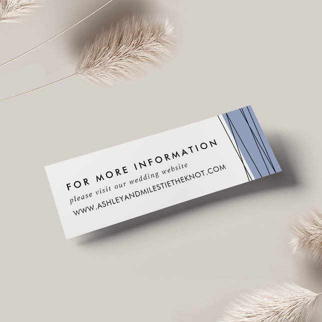 Tarjetas web de Boda de la línea | Azul acero (Subido por el creador)