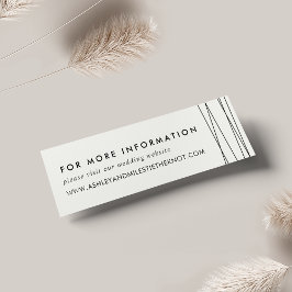 Tarjetas web de Boda de la línea | Blanco y negro