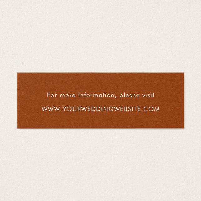Tarjetas web de Boda de Naranja quemado minimalist (Frente)