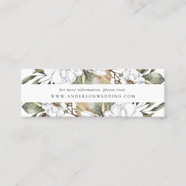 Tarjetas web de Boho White Floral & Greenery Boda (Anverso)