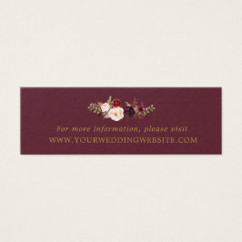 Tarjetas web de Marsala Burgundy Gold Boda Floral