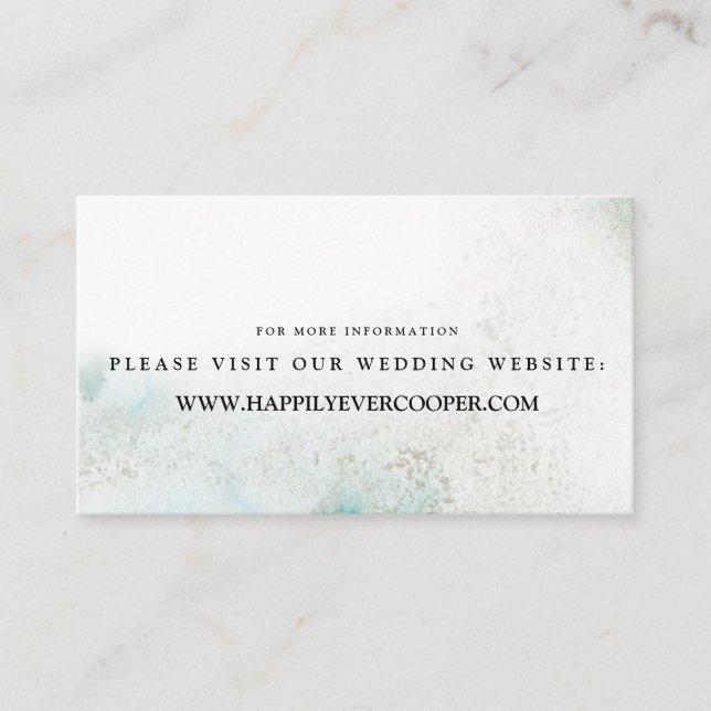 Tarjetas web de Ombre Watercolor Boda | VERDE (Anverso)