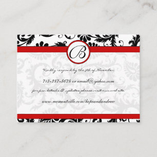 Tarjetas web de respuesta de RedTrim Black Damask