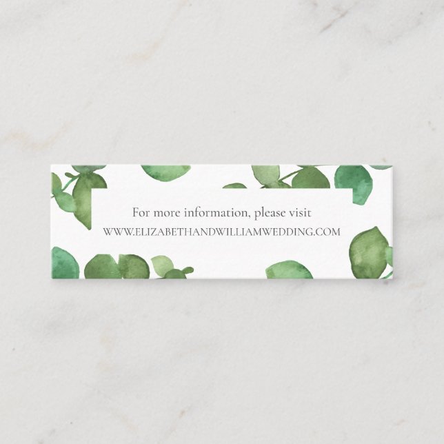 Tarjetas web del Boda Eucalyptus Boho Greenery (Anverso)
