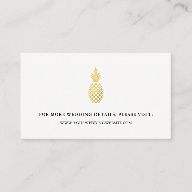 Tarjetas web elegantes para Bodas de piña dorada (Anverso)