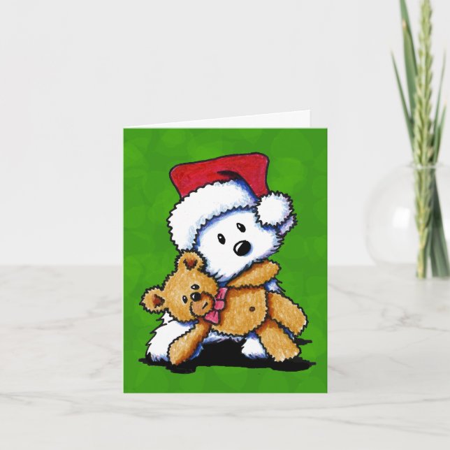 Tarjetas Westie Teddybear navidades (Anverso)