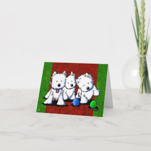 Tarjetas Westie Terrier Trio Navidades