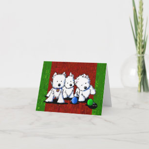 Tarjetas Westie Terrier Trio Navidades