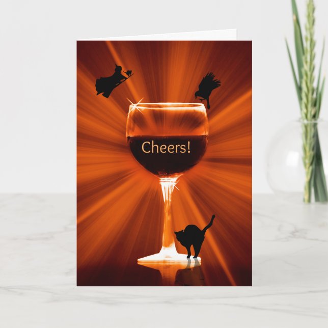 Tarjetas Wine Happy Halloween (Anverso)