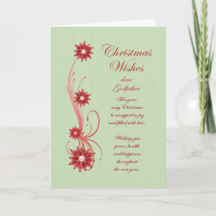 Tarjetas y flores de Navidad para padrino