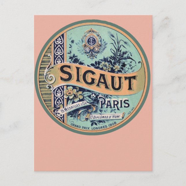 Tarjetas y postales francesas antiguas de bonito (Anverso)