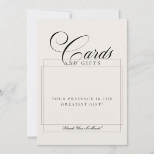 Tarjetas y regalos clásicos de marfil negro para b