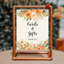 Tarjetas y regalos de acuarela Floral Señal de bod
