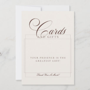 Tarjetas y regalos de boda de marfil marrón clásic