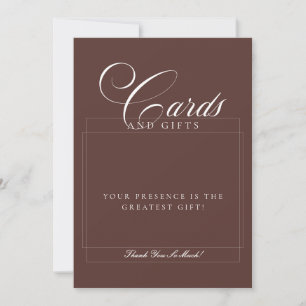 Tarjetas y regalos de boda de marfil marrón clásic