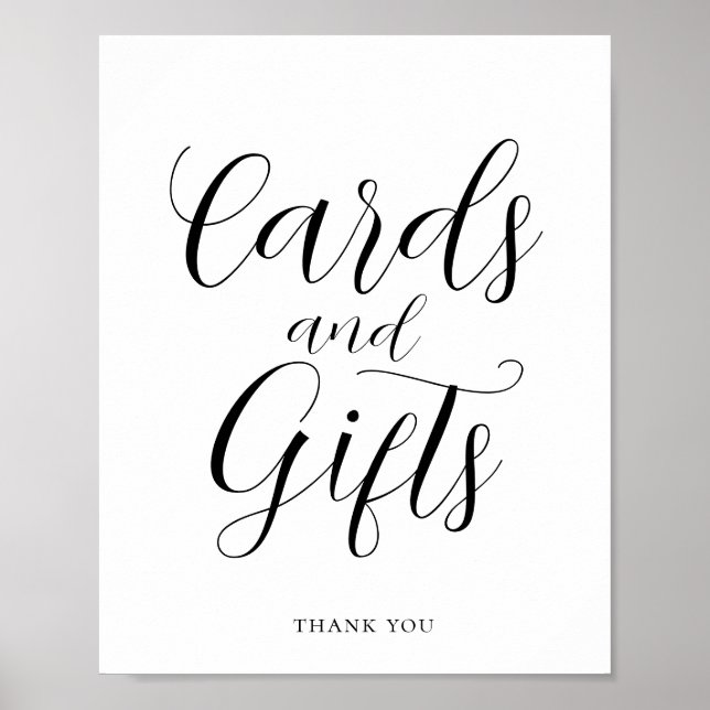 Tarjetas y regalos de caligrafía elegante Señal (Frente)