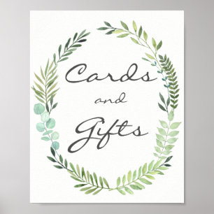 Tarjetas y regalos de corona de acuarela Póster de