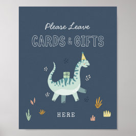 Tarjetas y regalos de dinosaurio lindo Señal de fi