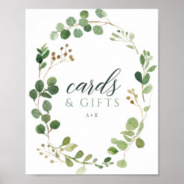 Tarjetas y regalos de eucalipto para boda Señal de