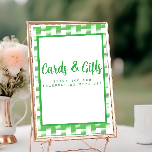 Tarjetas y regalos de Gingham verdes (Green Gingham Cards and Gifts)