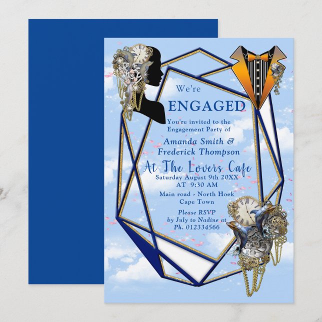 Tarjetas y regalos de la fiesta de la boda eterna  (Anverso / Reverso)