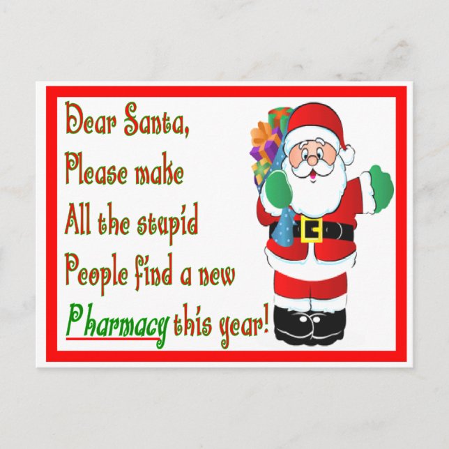 Tarjetas y regalos de Navidades farmacéuticos (Anverso)