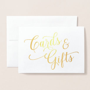 Tarjetas y regalos de papel de oro - 5x7