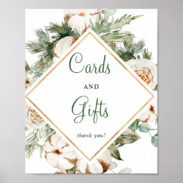 Tarjetas y regalos de pino de invierno Señal de du