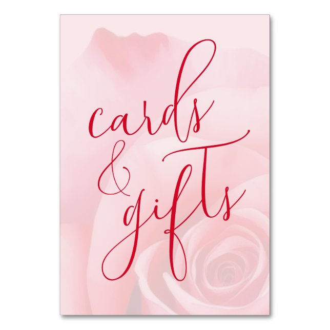 Tarjetas y regalos florales rosados románticos (Anverso)