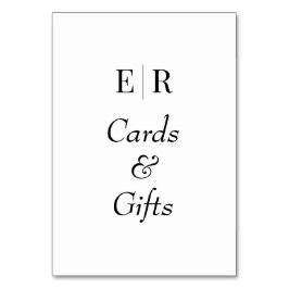 Tarjetas y regalos Monograma negro y blanco Rótulo