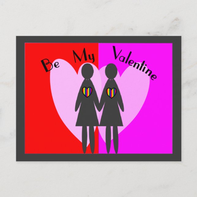 Tarjetas y regalos para lesbianas "Be my Valentine (Anverso)