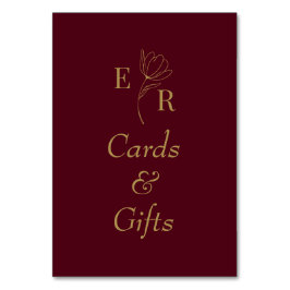 Tarjetas y regalos Rótulo de Monograma Floral Borg